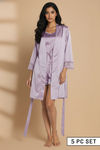 Zivame Luxe Satin 5 Pc Sleep Set - Purple Heat — thumbnail 1